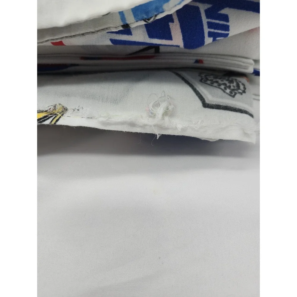 Vintage NHL Ice Hockey Team Logo All Over Print Bedding Twin Set White Made USA